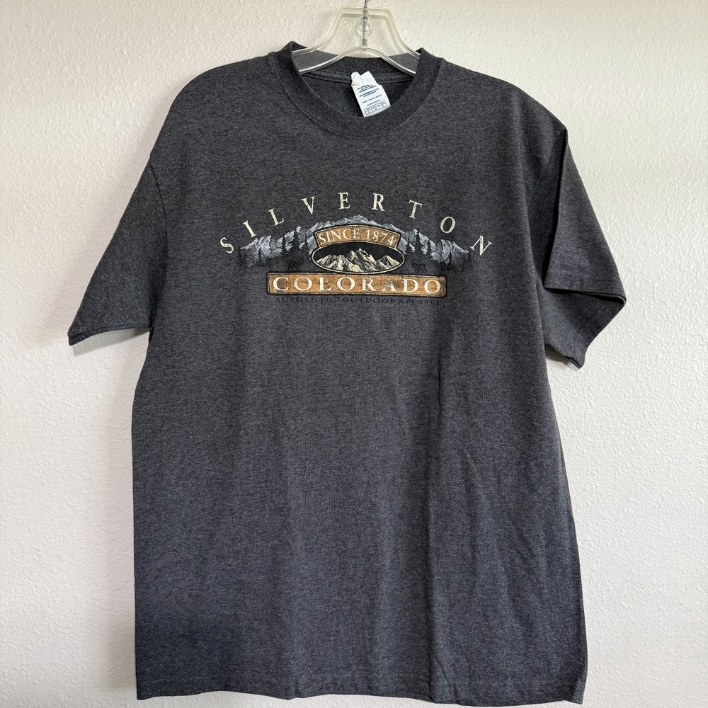 Silverton Colorado Delta Magnum Weight T-Shirt Men Large Gray Short Sleeve‎ VTG